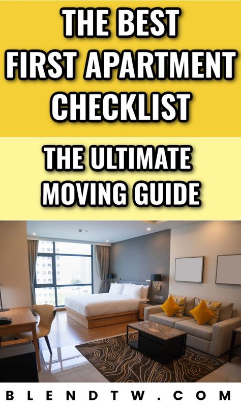 Are you moving into a new apartment? Check out this ultimate moving guide with a first apartment checklist. apartment essentials | furnishing your first apartment | bedroom necessities | living room essentials | budgeting for your first apartment | furniture shopping tips | decor ideas for first apartments First Apartment Furniture, First Apartment Bedroom, Moving Into A New Apartment, Bedroom Necessities, Apartment Necessities, Moving Guide, First Apartment Checklist, Apartment Checklist, Living Room Essentials