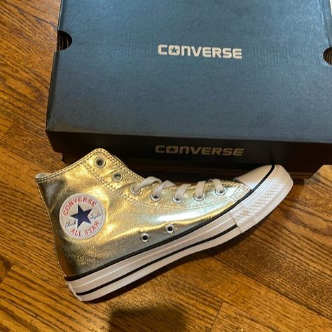 Converse Chuck Taylor All Star (Light Gold)- NEVER WORN Sabrina Concert, Converse Gold, Shoes Converse, Star Light, High Top Sneaker, Women's Converse, Converse Chuck Taylor All Star, Womens Converse, Converse All Star