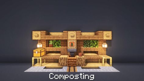 Workstation Design Ideas, Minecraft Workstation, Medieval Mansion, Minecraft Rooms, Kitchen Minecraft, Workstation Design, Workstation Ideas, Minecraft Shops, Minecraft Houses Survival