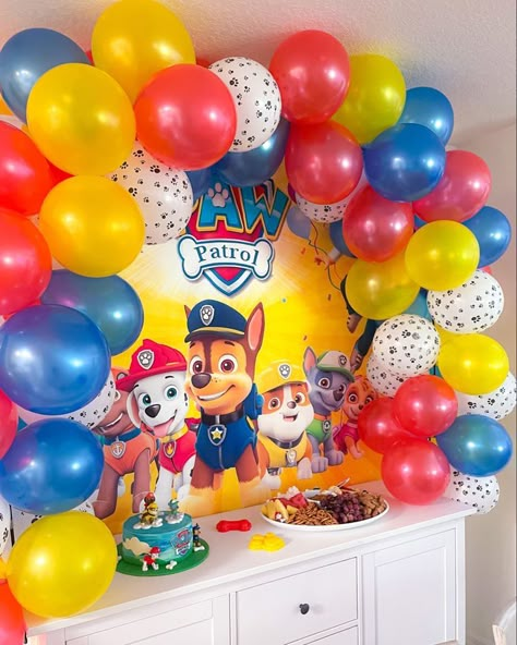 Paw Patrol Party Ideas Boys, Paw Patrol Party Ideas Decoration Boys, Paw Patrol Party Ideas Decoration, Table Balloon Arch, Paw Patrol Party Ideas, Paw Patrol Theme, Paw Patrol Birthday Decorations, Paw Patrol Party Decorations, 4de Verjaardag