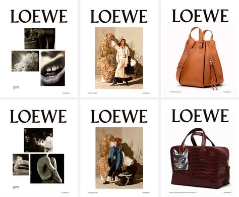 Lookbook Layout, Stella Tennant, Visual Illusion, Fashion Layout, Loewe Bag, Brand Campaign, Past Present Future, Fashion Catalogue, Advertising Campaign