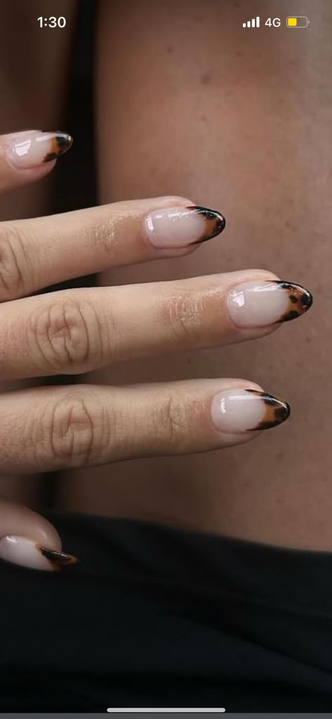 Ongles Gel French, Kutek Disney, Pumpkin Nails, Leopard Print Nails, October Nails, Nagel Tips, Smink Inspiration, Casual Nails, Leopard Nails