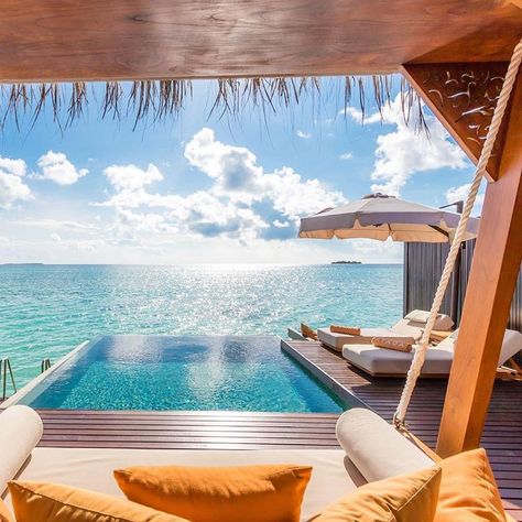 This is your view from a Sunset Lagoon Suite at Ayada Maldives, with private pool. https://www.ayadamaldives.com #maldives #sun #pool… Ayada Maldives, Maldives Tourism, Greece Travel Outfits, Island Beach House, Maldives Honeymoon, Honeymoon Suite, Maldives Resort, Life Vision, Maldives Travel