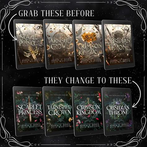 Ahh!!! We can’t believe it’s already September!! And not only does that mean we’re back into Pumpkin Spice season, it also means it’s time for our long-awaited Lochlann Feuds rebrand! We are so excited to give our Scarlet Princess a little refresh with these gorgeous new covers 😍😍😍 If you are still wanting to complete your set, or prefer the gold covers to the new black ones, make sure you grab them now! As of midnight tonight they will be switched over to the new ones. As for the paperba... Will Scarlet Once Upon A Time, Scarlet Princess Book, The Scarlet Letter Book, Once Upon A Time Book Cover, Cinderella Book Cover, Princess Book, Fantasy Books To Read, Pumpkin Spice Season, Top Books To Read