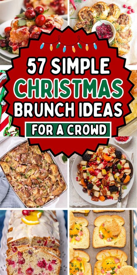 The best holiday menu ideas for a brunch christmas party for christmas eve or christmas morning breakfast or luncheon for families with kids or friends, including christmas brunch recipes like egg casserole, brunch sides and desserts, breakfast charcuterie boards and baked goods that look great on a christmas brunch tablescape. Bacon For A Crowd Brunch Recipes, Christmas Brunch Bar Ideas, Easy Fancy Brunch Ideas, Brunch For Christmas, Holiday Brunch Menu Ideas, Christmas Day Brunch Menu Ideas, Yummy Brunch Ideas, Brunch Ideas For Christmas Morning, Side Dishes For Brunch