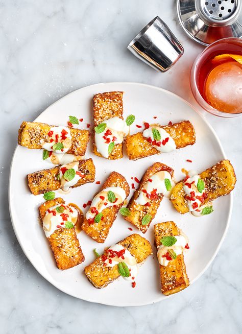 Halloumi Appetizer Recipes, Nz Christmas, Dish Magazine, Christmas Nibbles, Magazine Recipe, Molasses Recipes, Crispy Fries, Bites Recipes, Magazine Recipes