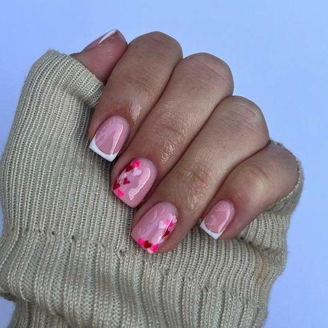 Short Pink Biab Nail Designs, Red Biab Nails, Biab Designs, Simple Short Nails, Biab Nails, Vday Nails, February Nails, Short Gel Nails, Subtle Nails