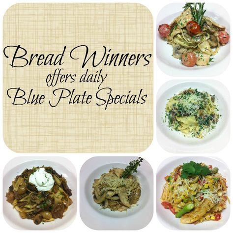 Bread Winners offers Daily Blue Plate Specials. #Dallas Blue Plate Special Recipes, Blue Plate Special, Bread Winners, Blue Plate, Family Friendly Activities, Blue Plates, Special Recipes, Lunch Ideas, Palak Paneer