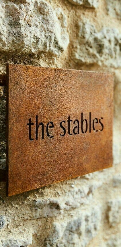 Corten Steel Signage, Steel Signage, Rustic Signage, House Name Plaques, Metal Signage, The Stables, Weathering Steel, Steel Planters, House Names