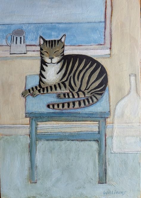 Joy Williams, Cat Artwork, Art Photos, Naive Art, Outsider Art, The Glass, Cat Drawing, Glass Bottle, Travel Art