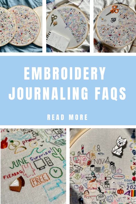 Embroidery A Day, Yearly Embroidery Journal, Thread Journal Embroidery, Stitch A Day Embroidery Journal, Year Embroidery Journal, Monthly Embroidery Journal, Daily Embroidery Journal, How To Create Embroidery Patterns, Embroidery Months Of The Year