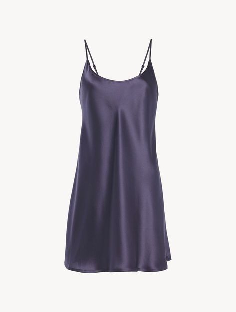 La Perla | Violet Silk Slip Dress Dress Pyjamas, Fame Clothes, Short Slip Dress, Italian Lingerie, Silk And Lace, Grad Dresses, Silk Slip Dress, Silk Shorts, Lace Lingerie