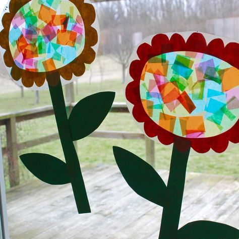 13 toddler activities for spring - Fueling Mamahood Flowers Activities, Spring Crafts For Toddlers, Childcare Crafts, Preschool Bugs, Activities For Spring, Flower Sun Catcher, Origami Paper Flowers, Spring Toddler, Flower Board