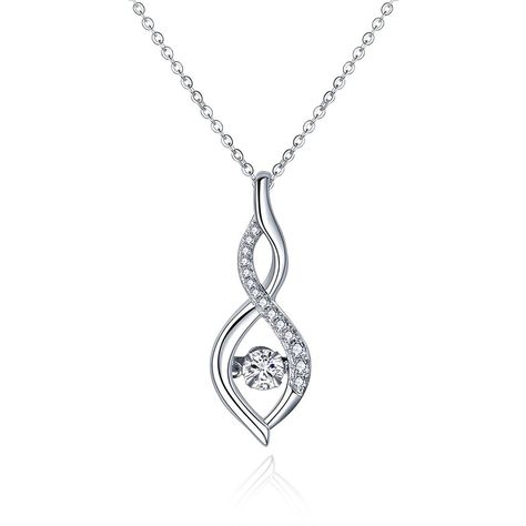 Aquarius Necklace, Infinity Necklace Silver, Dancing Diamond, Solitaire Diamond Pendant, Infinity Pendant, Silver Necklaces Women, Sapphire Pendant, Necklace Ideas, Silver 925 Necklace