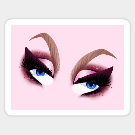 Trixie Mattel Tattoo, Trixie Mattel Makeup, Iconic Eye Makeup, Drag Drawing, Makeup Stickers, Trixie Mattel, Makeup Drawing, Guitar Painting, Circus Art