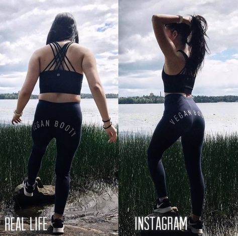 A Curated Batch Of Instagram VS Reality (20 Images) - Facepalm Gallery Instagram Vs Real Life, Fit Girl Motivation, Photography Posing Guide, Foto Tips, Posing Guide, Model Poses Photography, Foto Poses, Best Photo Poses, Fitness Models Female