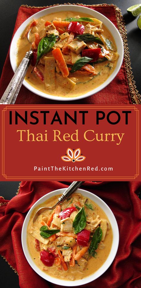 Red Curry Instant Pot, Instant Pot Thai, Chicken Thai, Cooking Icon, One Pot Spaghetti, Red Curry Chicken, Cook Rice, Plant Paradox, Thai Curry