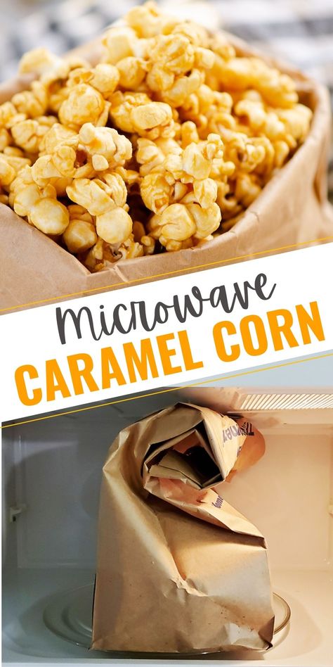 Popcorn Recipes Microwave, Carmel Popcorn Recipe, Carmel Corn Recipe, Microwave Caramel Popcorn, Caramel Popcorn Recipe Easy, Candy Pecans, Microwave Caramel Corn, Baked Gifts, Popcorn Recipes Sweet