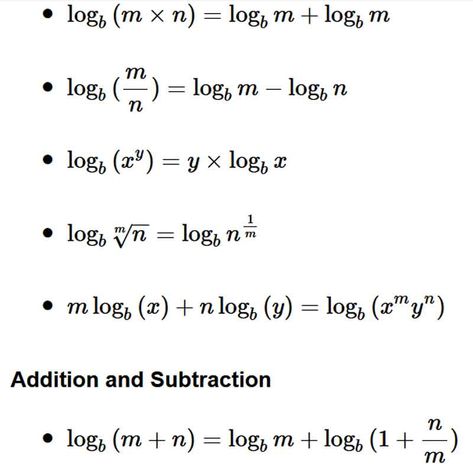 ✅ Logarithm Formula ⭐️⭐️⭐️⭐️⭐️ Logarithms Formulas, Logarithm Formulas, Log Formula, Logarithmic Functions, Addition And Subtraction, Mood Board, Log, Science, Quick Saves