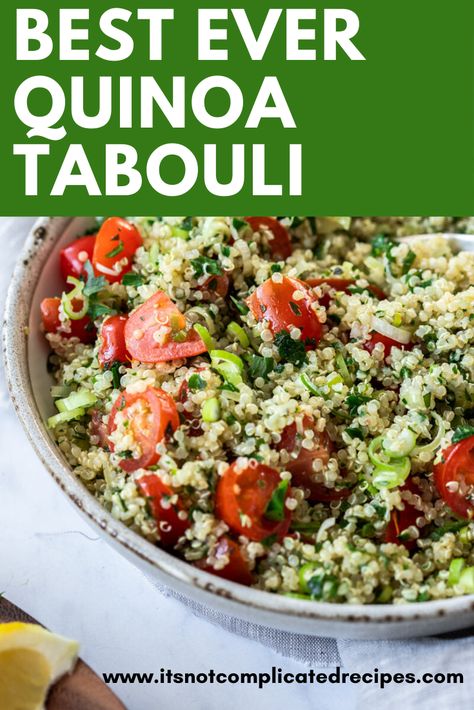 Tabouli Salad Recipe, Quinoa Tabouli, Tabouli Recipe, Tabouli Salad, Recipe Quinoa, Recipe Cauliflower, Tabbouleh Recipe, Vegan Salad, Mediterranean Diet Recipes