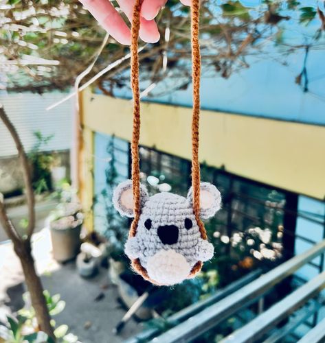 Meet Koala! 🐨 Our Second Animal on a Swing from the collection of 10 :) Pattern of all 10 are available on Etsy! https://emnashthreads.etsy.com Crochet Car, Swing Design, Car Hangers, Crochet Animal, Craft Time, Pdf Patterns, Crochet Animals, Animal Design, Koala