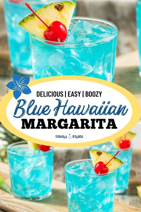 blue hawaiian margarita recipe Blue Hawaiian Margarita, Hawaiian Drinks Non Alcoholic, Hawaiian Margarita, Blue Margaritas, Blue Hawaiian Drink, Blue Margarita Recipe, Marg Recipe, Pineapple Margarita Recipe, Blue Hawaiian Punch