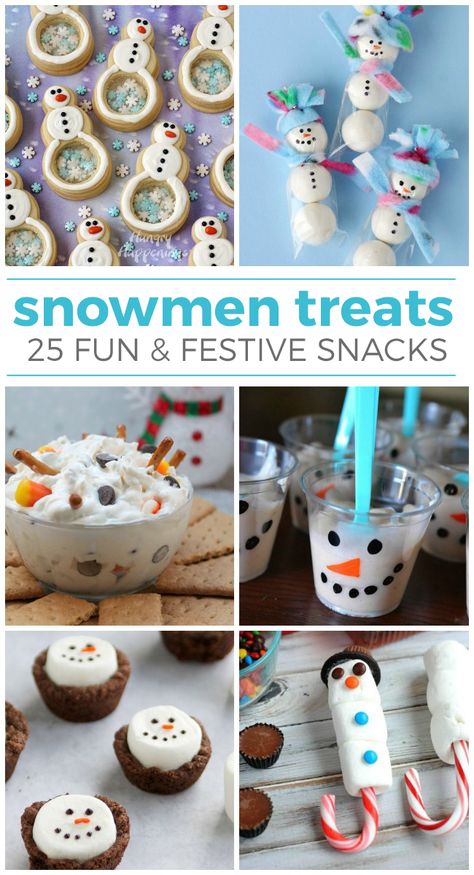 Theme Snack, Snowman Treats, Cool Gingerbread Houses, Winter Snack, Snowman Party, Marshmallow Snowman, Snacks For Kids, Winter Treats, Edible Crafts