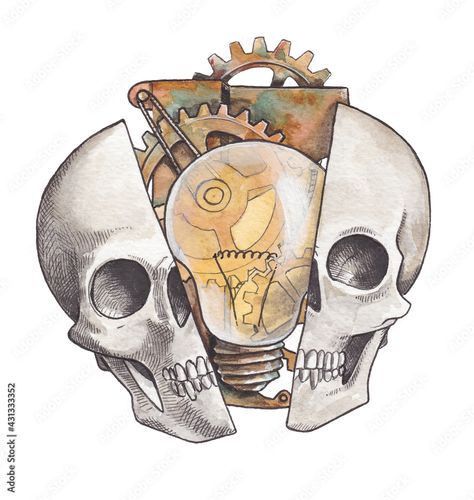 Drawing Steampunk Art Ideas Check more at https://metaclus.com/drawing-steampunk-art-ideas/ Drawing Steampunk, Steampunk Skull, Steampunk Art, Drawing Art, Artist Inspiration, Pen And Ink, Light Bulb, Art Ideas, Art Drawings