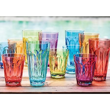 Tritan Highball and DOF Tumbler Set, 12 Pack (Assorted Colors) - Sam's Club Acrylic Glassware, Mini Village, Outdoor Drinkware, Accessories Photography, Drinkware Sets, Melamine Dinnerware, Highball Glasses, Members Mark, Sams Club