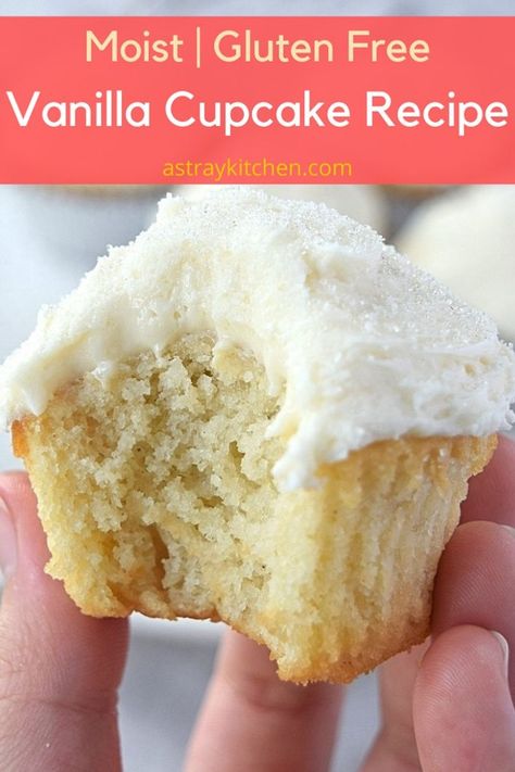 Are you looking for a simple and delicious gluten free vanilla cupcake recipe? These gluten free vanilla cupcakes are absolutely delicious, moist, and tender. They serve as a great base for your favorite cupcakes, and look great decorated with your favorite colors. Gluten Free White Cupcakes, Fluffy Gluten Free Cupcakes, Gf Cupcakes Vanilla, Best Gluten Free Cupcakes, Gluten Free Vanilla Muffins, Gluten Free Cupcakes Recipes, Gluten Free Vanilla Cupcakes, Gluten Free Cupcake Recipes, Moist Gluten Free Cupcakes