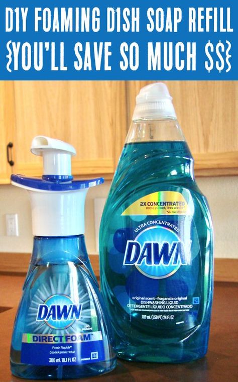 Foaming Dish Soap Recipe Cooking Substitutes, Foaming Hand Soap Recipe, Hand Soap Recipe, Diy Foaming Hand Soap, Homemade Cleaners, Frugal Girls, Laundry Tips, Cleaner Recipes, Dawn Dish Soap