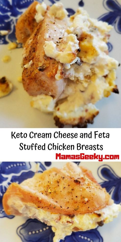 Low Carb & Keto Cream Cheese and Feta Stuffed Chicken Breasts #Keto #LowCarb Feta Stuffed Chicken, Feta Stuffed Chicken Breast, Keto Cream Cheese, Stuffed Chicken Breasts, Feta Chicken, Stuffed Chicken Breast, Keto Cream, Cheese Stuffed Chicken, Easy Chicken Breast