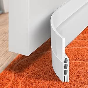 Holikme Door Draft Stopper Under Door Draft Blocker Insulator Door Sweep Weather Stripping Noise Stopper Strong Adhesive, White Exterior Window Sill, Door Draft Blocker, Door Sweeps, Draft Blocker, Door Draft Stopper, Door Protection, Door Weather Stripping, Interior Exterior Doors, Door Sweep