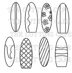 Printable Surfboard Templates, Surf Board Pattern, Surf Board Craft, Surfboard Template, Boys Dresser, Surf Shack Vbs, Surfboard Pattern, Printable Stamps, Hawaiian Crafts