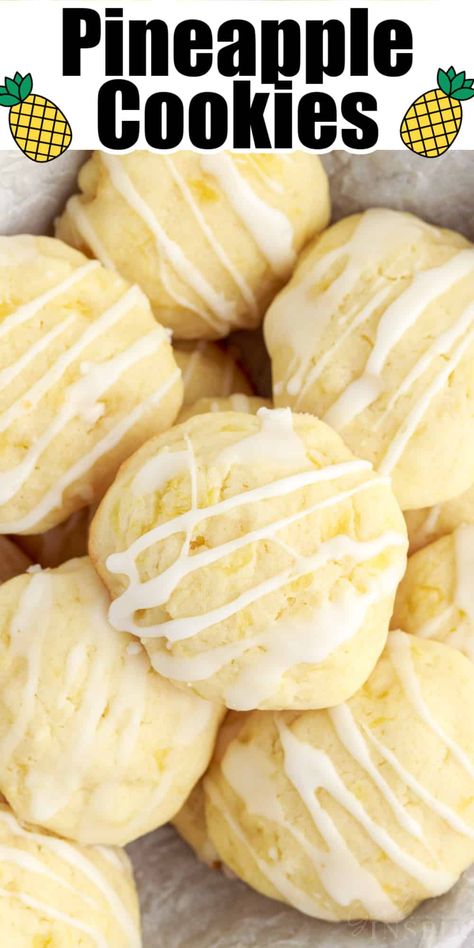 Pineapple Cookie, Cookies With Icing, Fruity Cookies, Recipes Copycat, Pineapple Cookies, The Best Cookies, Recipes Restaurant, Pineapple Desserts, Fruit Cookies