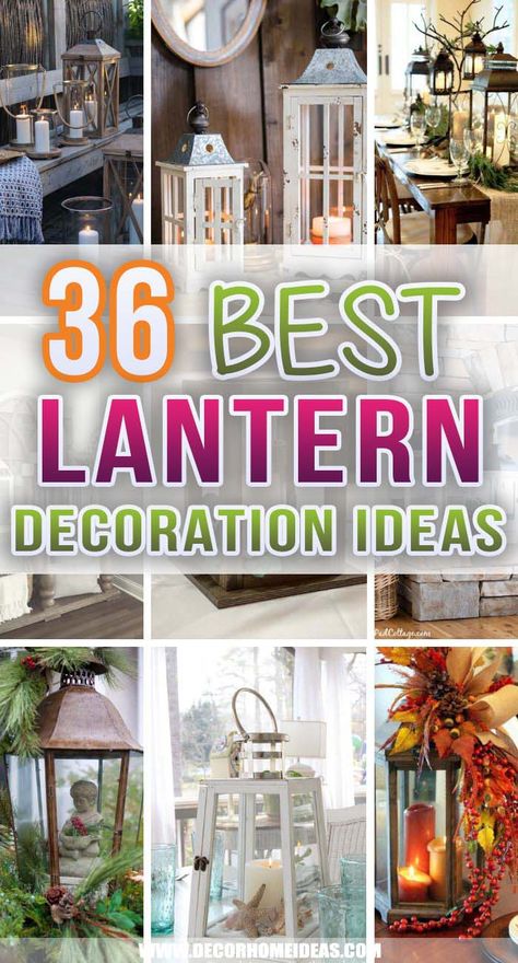 Lanterns On Porch Decor, Front Porch Decor Lanterns, Lantern Coffee Table Decor, Fall Porch Lanterns Decor, Lantern Entryway Decor, How To Display Lanterns Indoors, Lantern Arrangement Ideas, Lantern Dining Table Decor, Decorative Lanterns Ideas