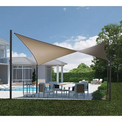 Coolaroo Dual Shade Sail Kit - 12'x 8' Rectangle, Cobblestone - Sam's Club Cove House, Triangle Shade Sail, Sail Shade, Exterior Shades, Deck Remodel, Pool Shade, Water Therapy, Backyard Shade, Shade Sails