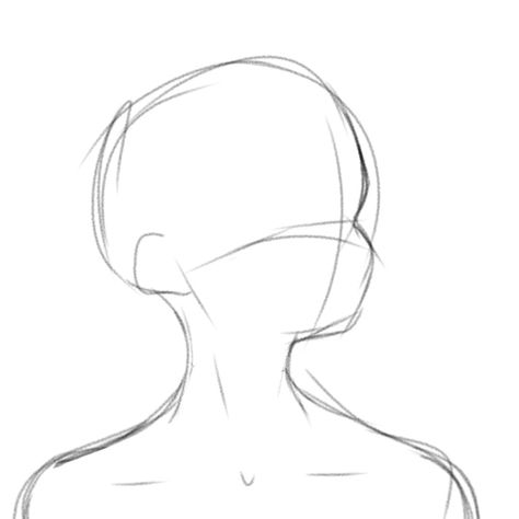 Basic Anime Poses Reference, Art Sketches Tips, Anime Sketch Poses Drawing Reference, Face Base Sketch, Half Side Profile, Headshot Drawing Reference, Bust Drawing References, Drawing Reference Hair, Head Shapes Drawing