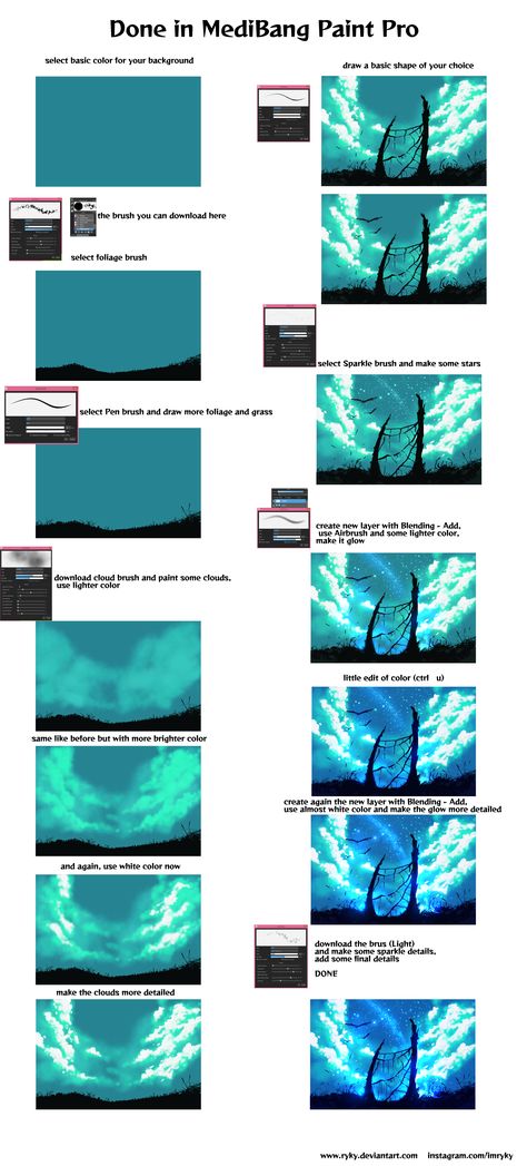 EASY Scenery tutorial by ryky on DeviantArt Easy Scenery, Copic Drawings, Guided Art, Art Advice, Digital Painting Tutorials, Chibi Drawings, Clip Studio Paint, Environment Concept Art, Digital Art Tutorial