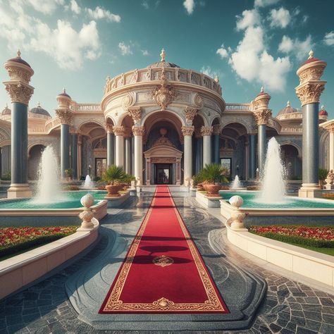 Arabic Mansion, Old Mansion Exterior, Ancient Arabian Architecture, Luxury Arab House, Arabian Villa Exterior, Arabian Palace Exterior, Big Mansions, Castle House Design, Arabic Decor