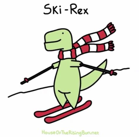 Ski-Rex Ski Drawing, Monster Outline, Skiing Humor, Cartoon People, Cute Doodles Drawings, Third Birthday, Stick Figures, Doodle Drawings, Funny Cartoons