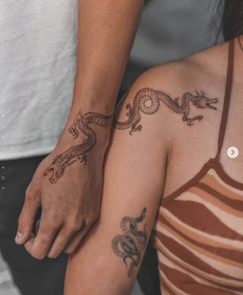 Dragon Tattoo For Couples, Tattoo That Symbolizes Family, Siblings Tattoo For 3, Infinity Tattoos For Couples, Cat Face Tattoos, Harmony Tattoo, Couple Tats, Unique Infinity Tattoo, Matching Tattoos For Siblings