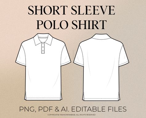 Short Sleeve Polo Shirt Drawing Polo Shirt Technical Flat Tech Pack Template Flat Brand Mock Up Fashion Design Template Illustrator PNG PDF Short Sleeve Polo Shirt Tech Pack Fashion Designer Freelance fashion designer DIY fashion templates Polo Shirt Drawing, Preschool Uniform, Tech Pack Template, Tech Drawing, Outfit Golf, Drawing Colouring, Fashion Presentation, Croquis Fashion, Polo Shirt Outfits