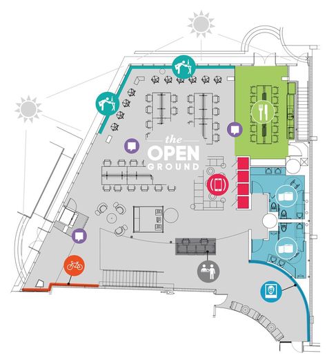 Coworking space management software floor plan Hotel Zoning, Co Working Office Layout Plan, Coworking Space Layout, Co Working Space Plan, Co Working Space Floor Plan, Coworking Layout, Coworking Floor Plan, Coworking Space Plan, Coworking Space Architecture