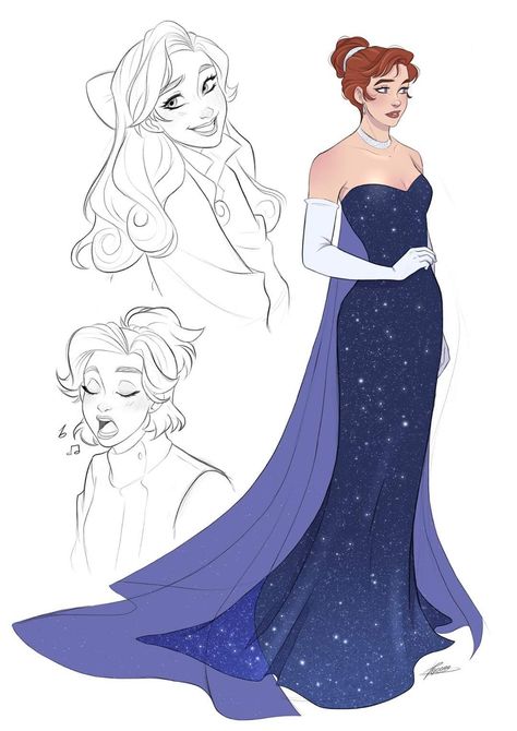 Anastasia Dress Movie, Anastasia Outfits Disney, Anastasia Inspired Dress, Anastasia Movie Dress, Princess Outfit Drawing, Princess Anastasia Fanart, Anastasia Characters, Princess Anastasia Dress, Anastasia Romanov Disney