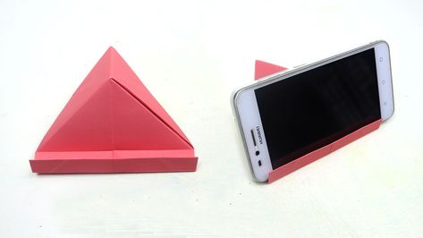 Paper Phone Stand, Mobil Origami, Origami Phone, Diy Cell Phone Stand, Pc Stand, Origami Cards, Paper Mobile, Tarjetas Pop Up, Cardboard Model