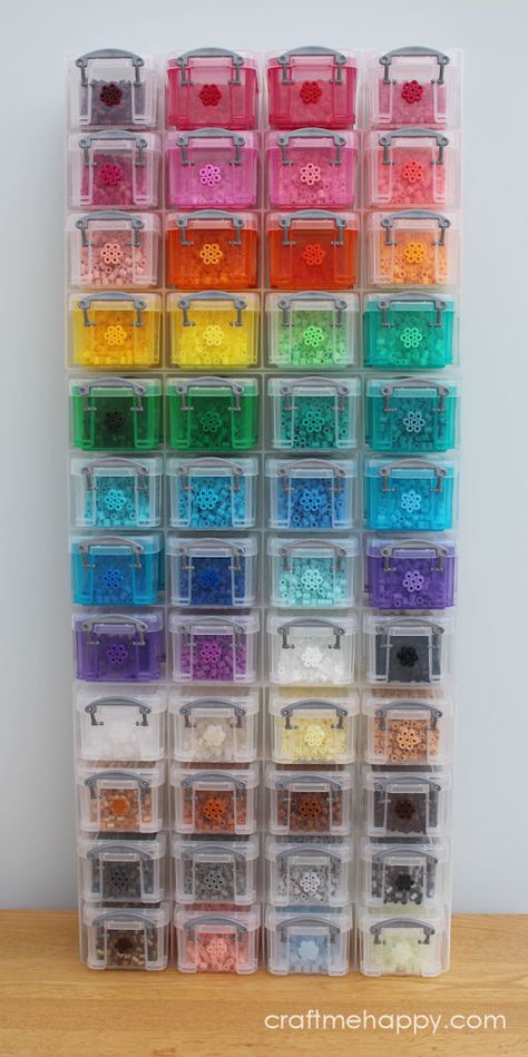 Craft me Happy!: The Ultimate Hama Bead Storage Hama Beads Aesthetic, Storage Craft Room, Craft Storage Ideas, Craft Room Ideas, Hama Art, Hama Mini, Small Craft Rooms, Hamma Beads Ideas, Rainbow Classroom