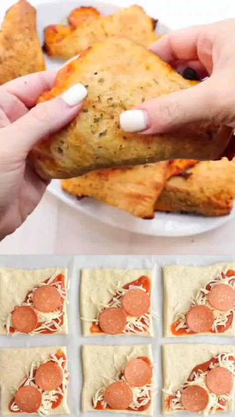 Lunch Recipes Easy, Pizza Pockets, Homemade Lunch, Cheap Dinner Recipes, Tasty Videos, Ground Beef Recipes For Dinner, Easy Lunch Recipes, Dandelion Recipes, Easy Cheesy