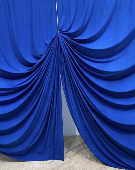 Bird Set Free, Theatre Curtains, Yves Klein Blue, Perfume Ad, Hanging Fabric, Blue Curtains, Set Decor, Art Event, Klein Blue