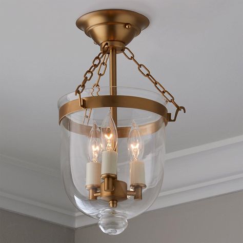 Smokebell Lantern Semi-Flush Ceiling Light - Small Lighting For Low Ceilings, Semi Flush Mount Ceiling Lights, Brown Roofs, Ceiling Lantern, Traditional Ceiling Lights, Kitchen Renovation Inspiration, Low Ceiling Lighting, Colonial Style Homes, Traditional Colonial